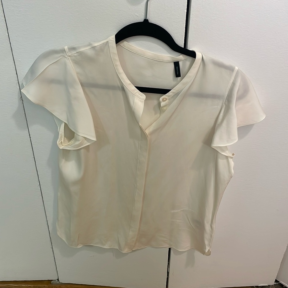 Theory White Silk Blouse